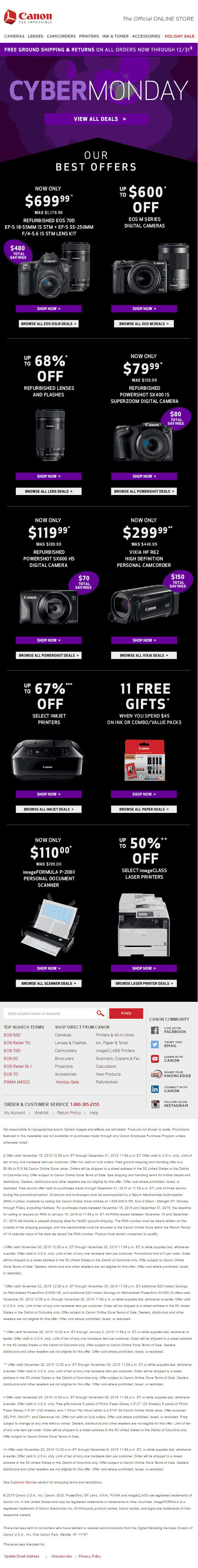Cyber Monday Email-Canon