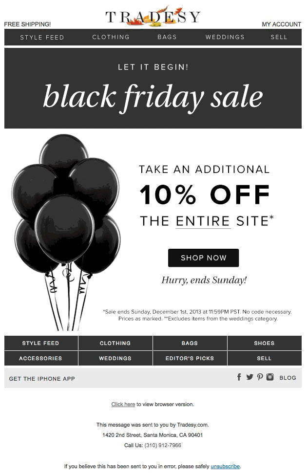black friday email campaigns
