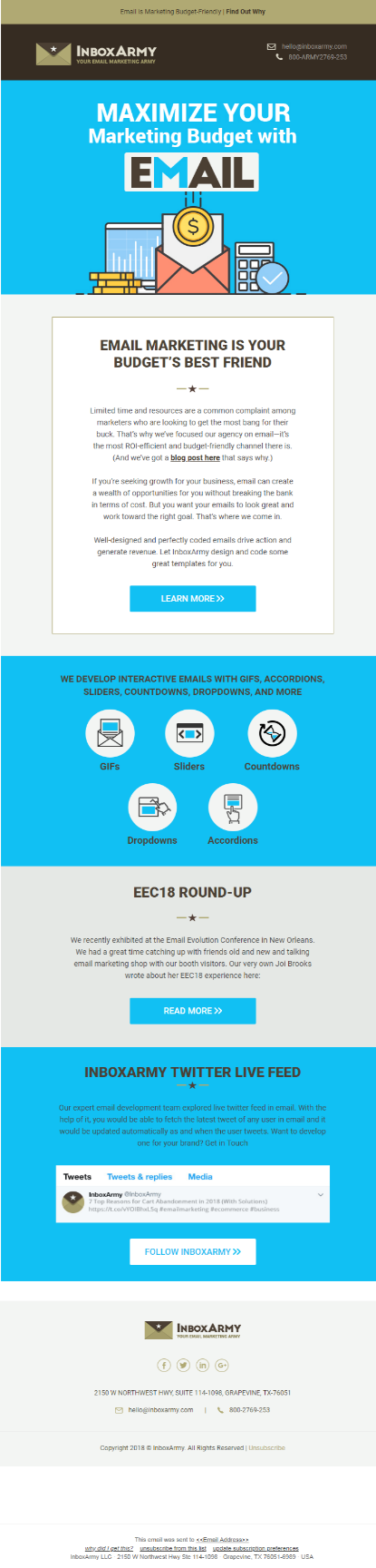 Twitter feed in emails