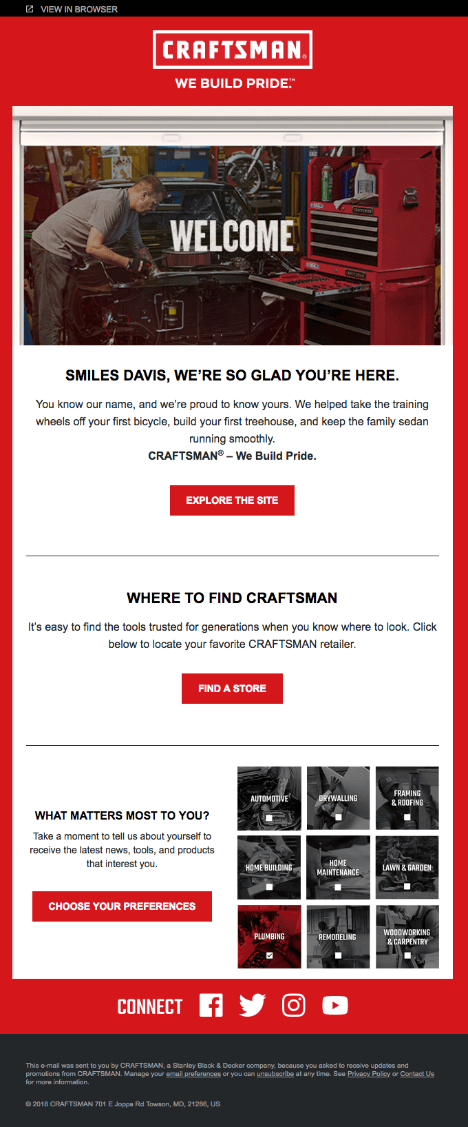 CCraftsman email template sample