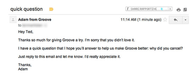 Quick questing email