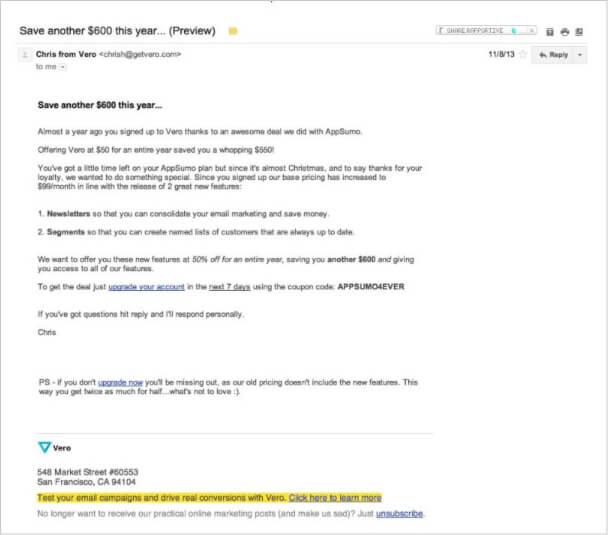 Save year with emails