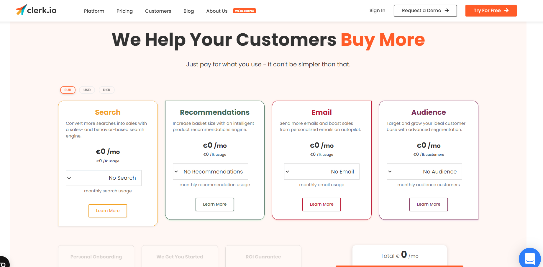 connects your ecommerce data with clerk.io