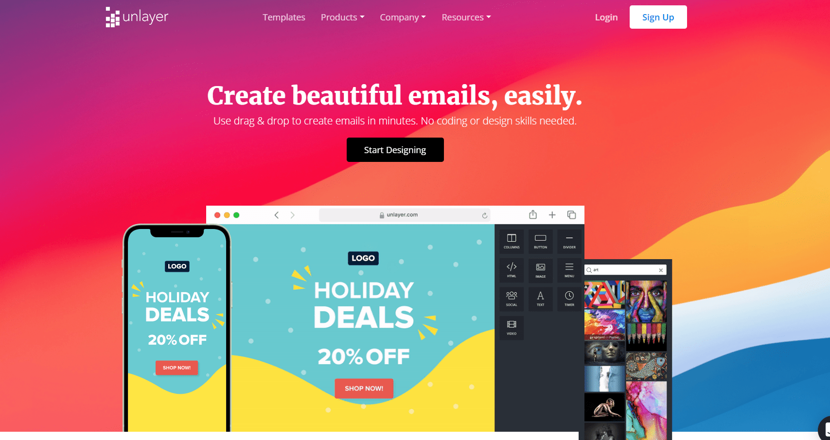 stunning-HTML-email-templates-with-Unlayer