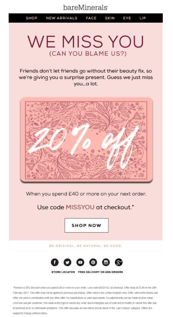 Message From a Friend win back emails