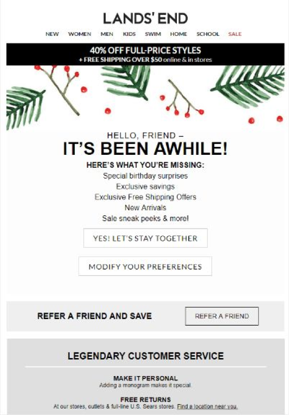 Personalized Reminders win back emails