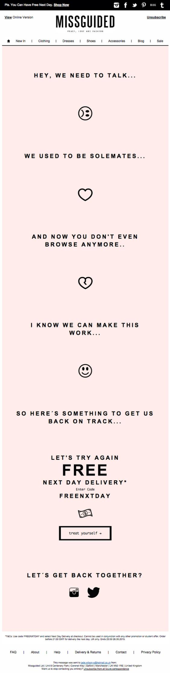 Poem-worthy Copy win back email examples