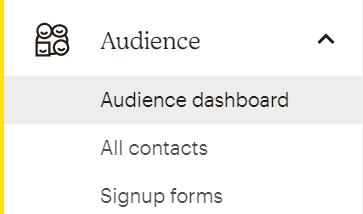 Mailchimp Audience dashboard