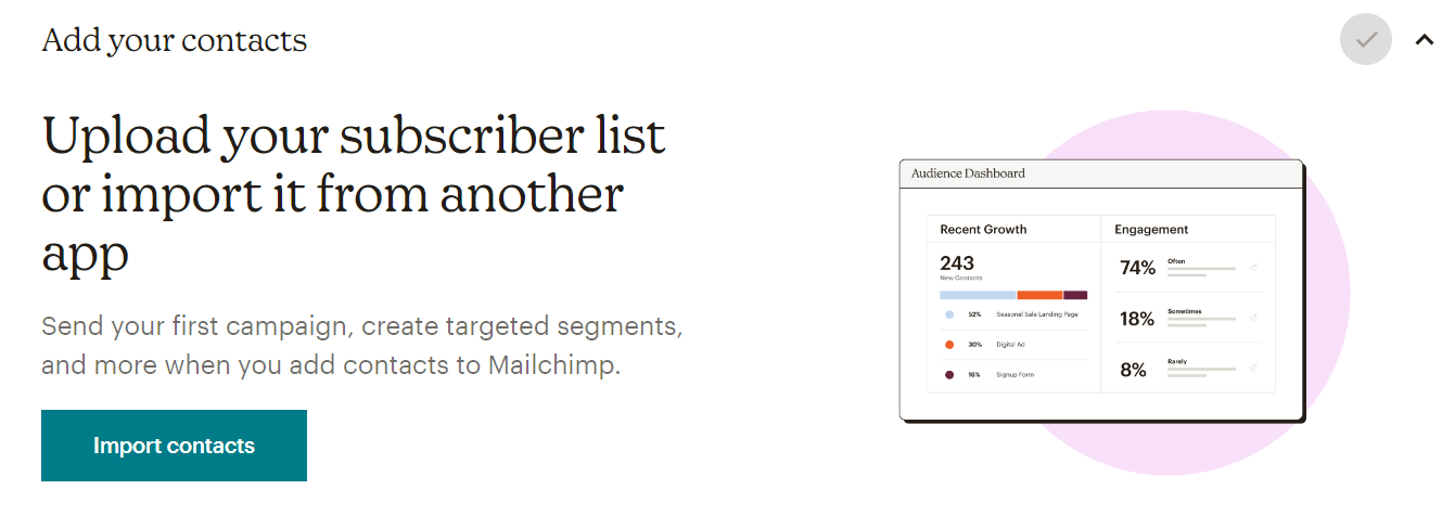 add your contacts in mailchimp