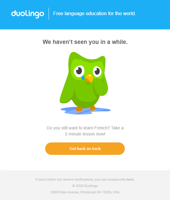 Duolingo Email template