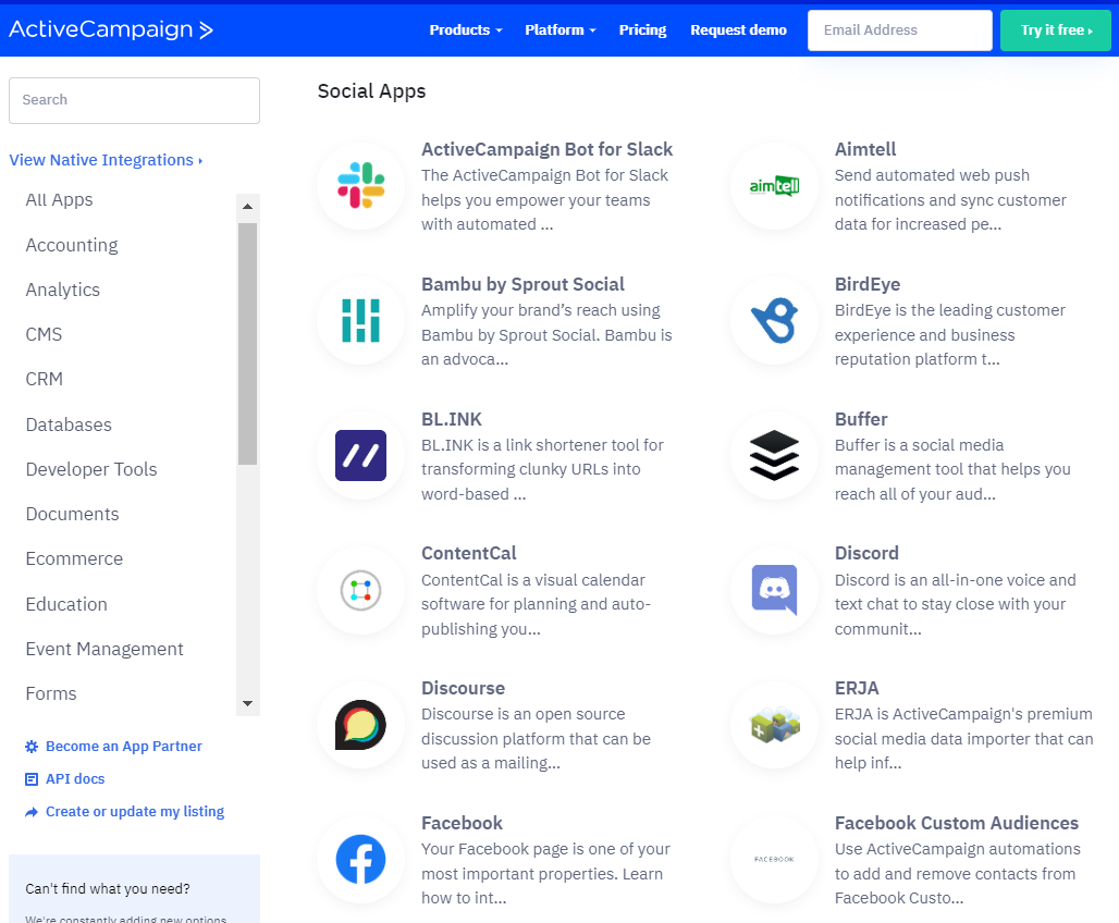 Activecampaign social apps