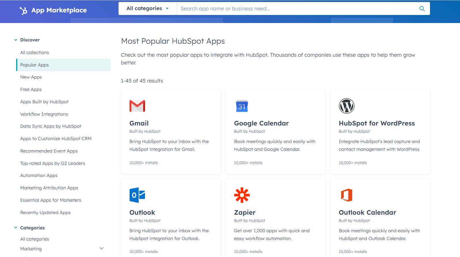 Hubspot Supportedd apps