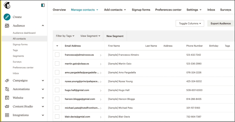 Mailchimp Contact Management