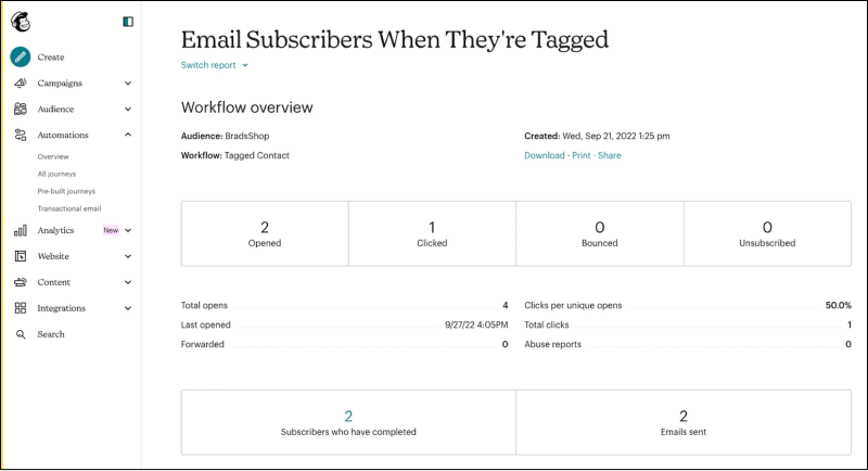 Mailchimp Social media integrations