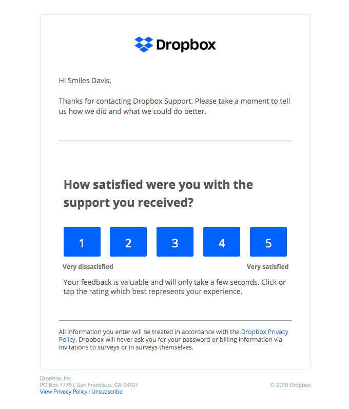 Tap On The Rating Scale by Dropbox