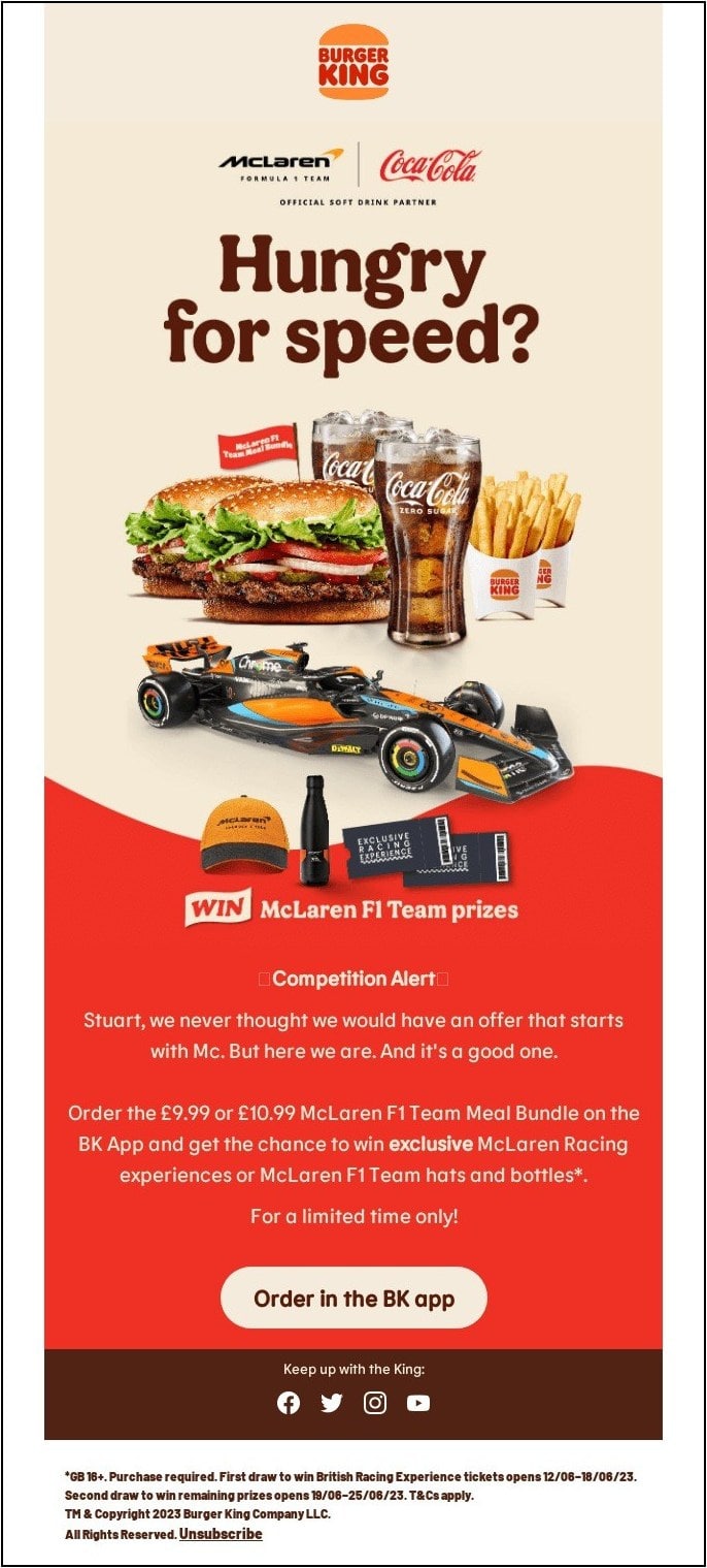 Burger king email