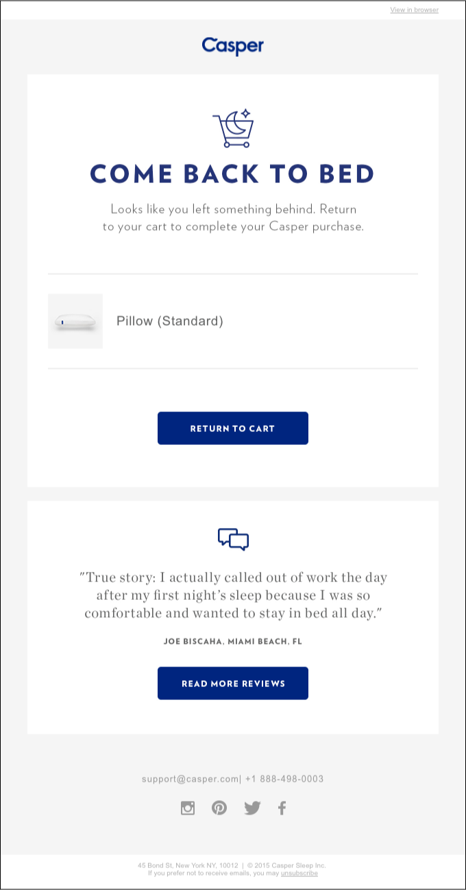 Casper email example