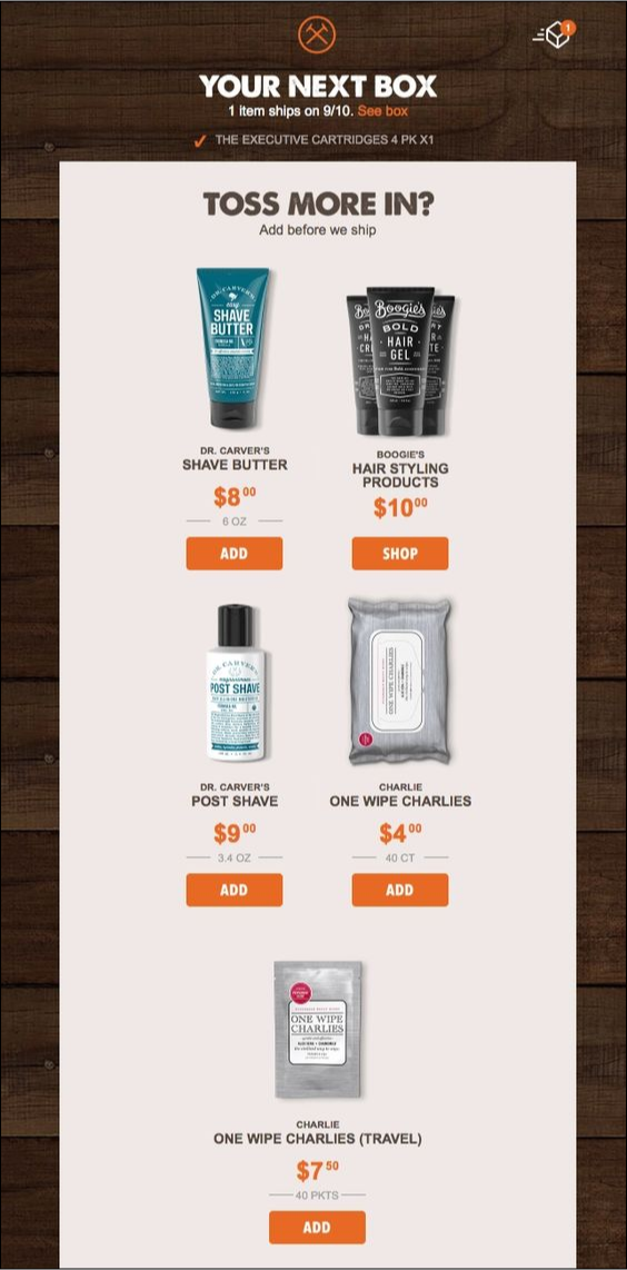 Dollar Shave Club email template