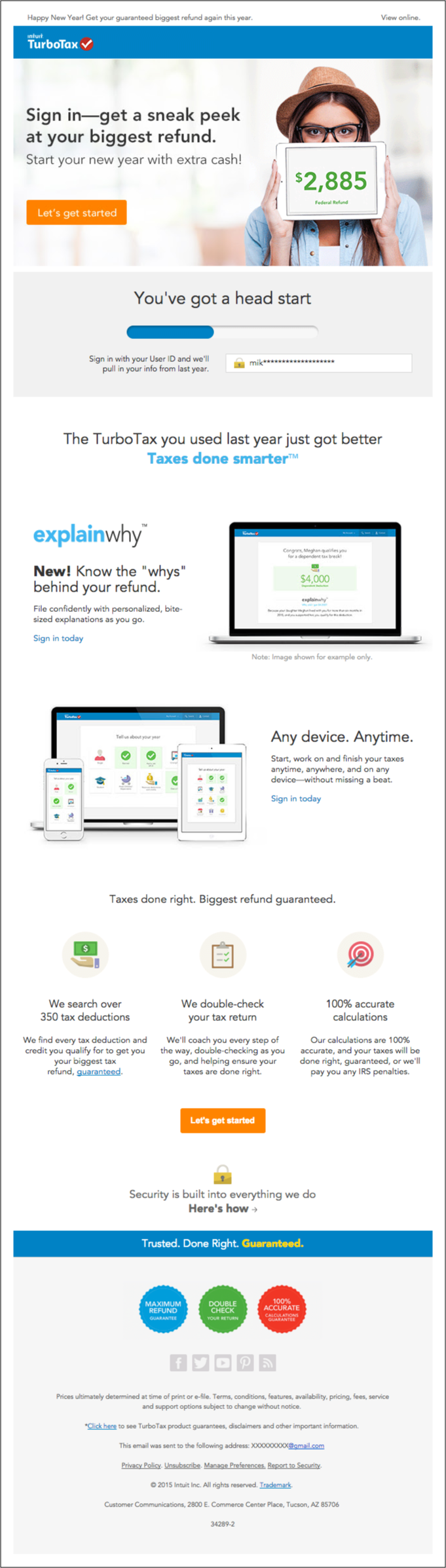Turbotax drip email