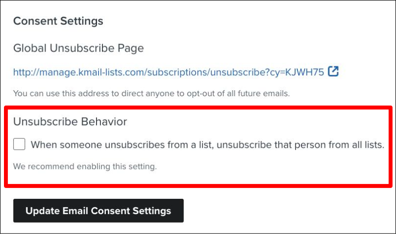 Unsubscribe behaviour