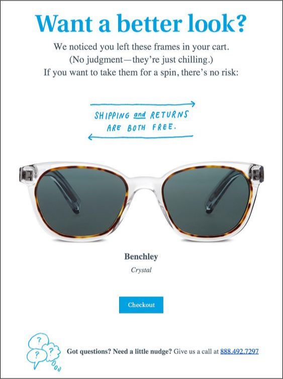 Warby Parker drip email