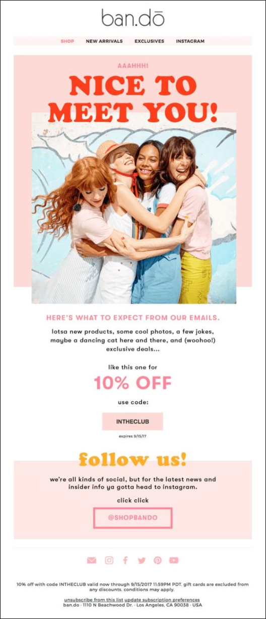 Ban.do - Fashion Email Marketing example