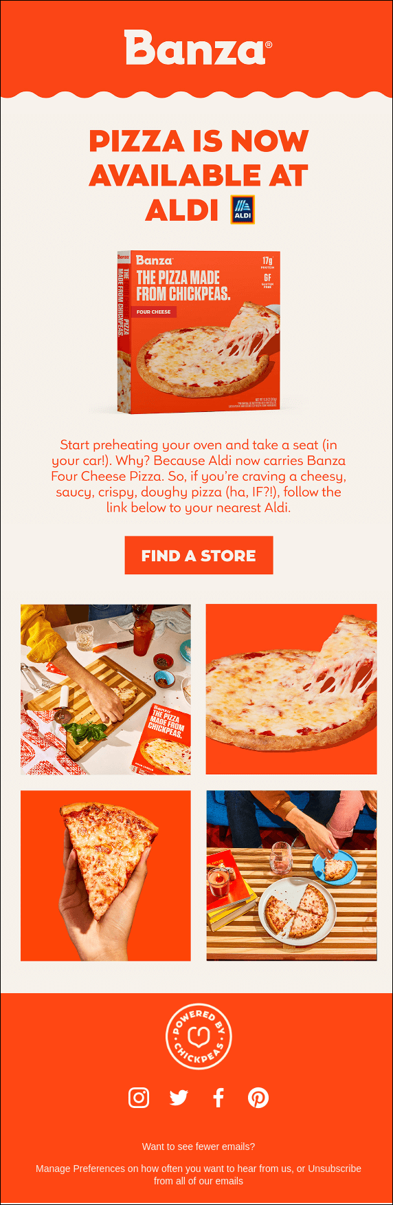 Banza Pizza email
