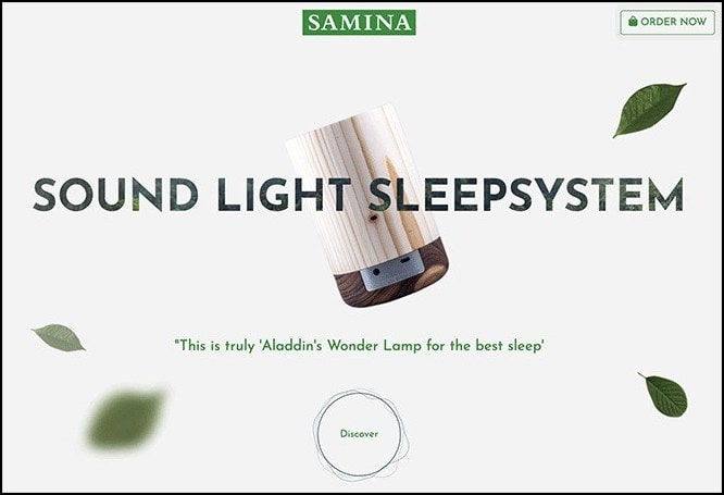 Ecommerce Landing Page - Samina Sleepsystem