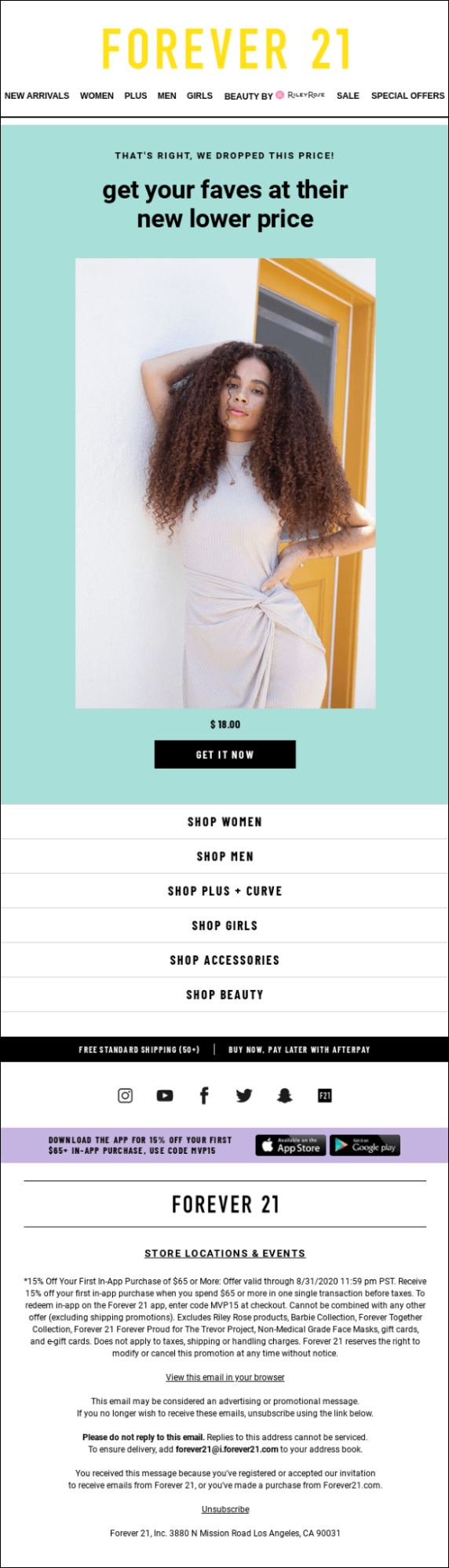 Forever 21 email
