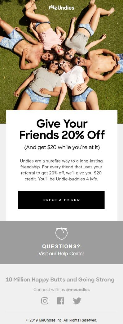 Refer a friend programs - Promotional email