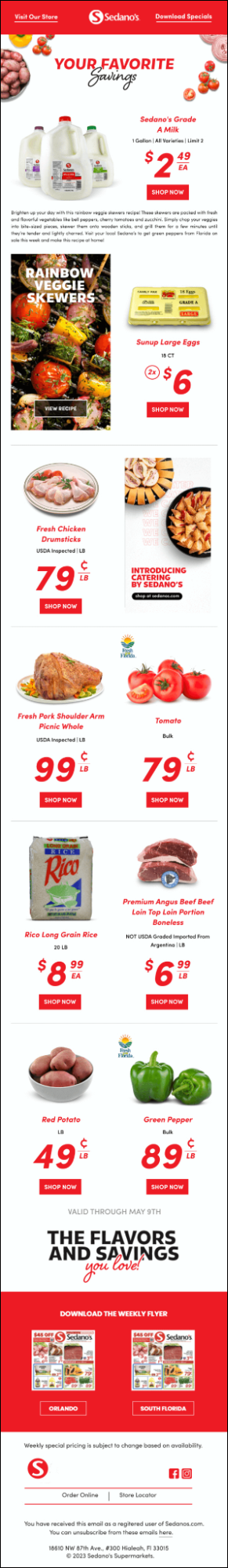 Sedano’s Supermarket email