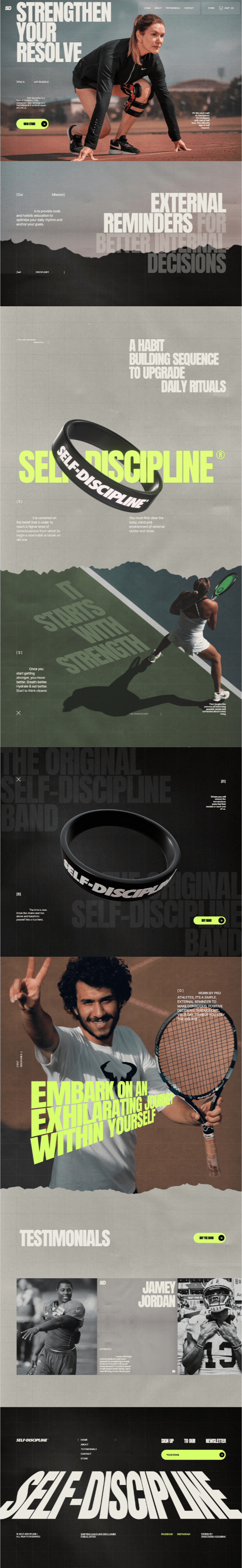 ecommerce landing page - Self Discipline