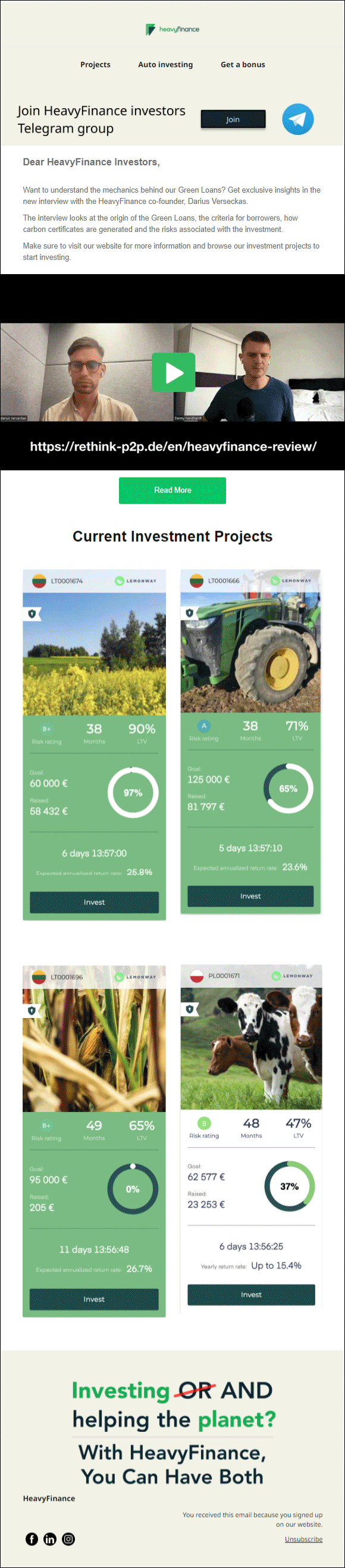 Heavy Finance sent out an informative email on Green Loans