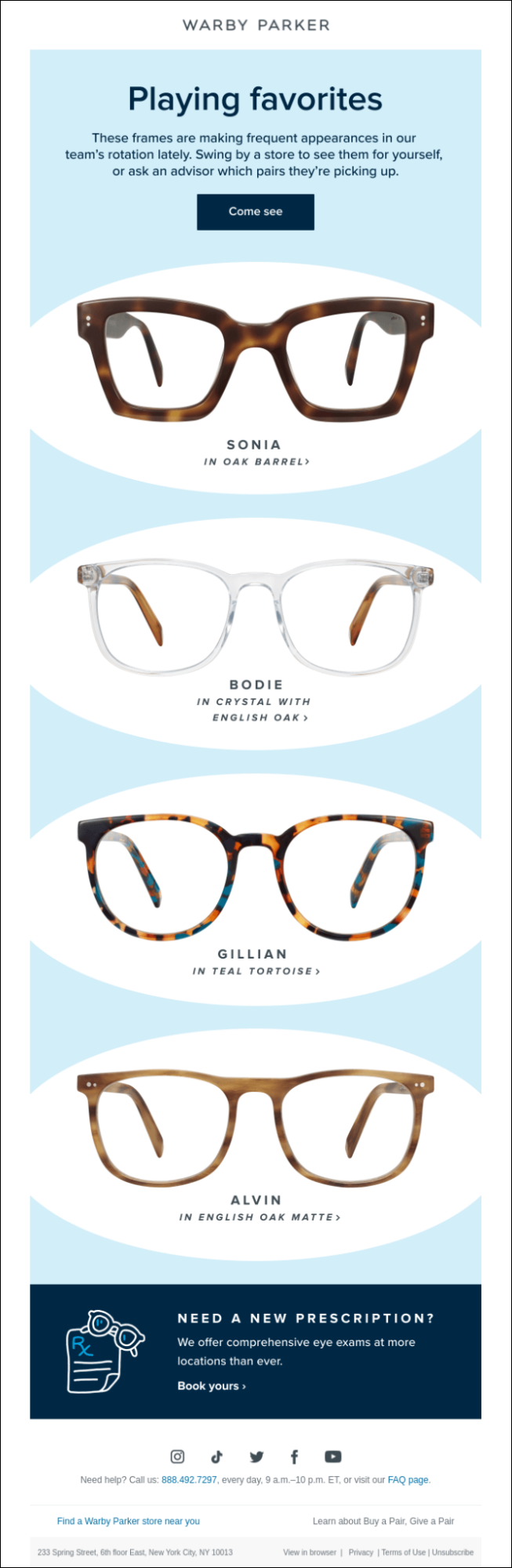 Warby Parker Email