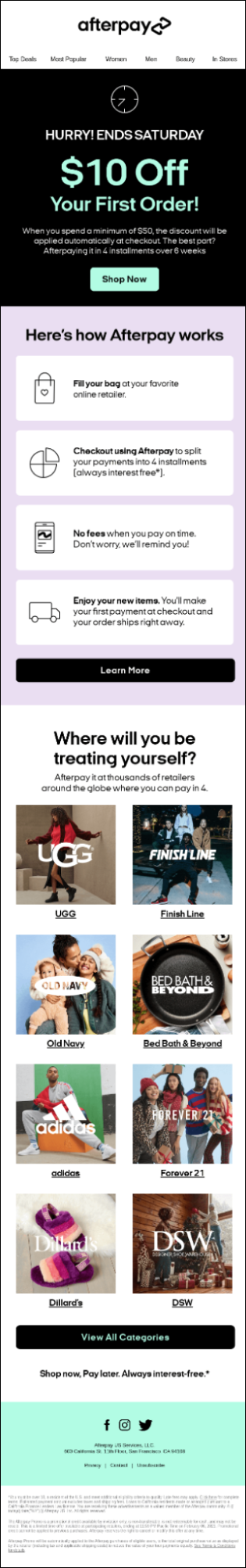 afterpay email