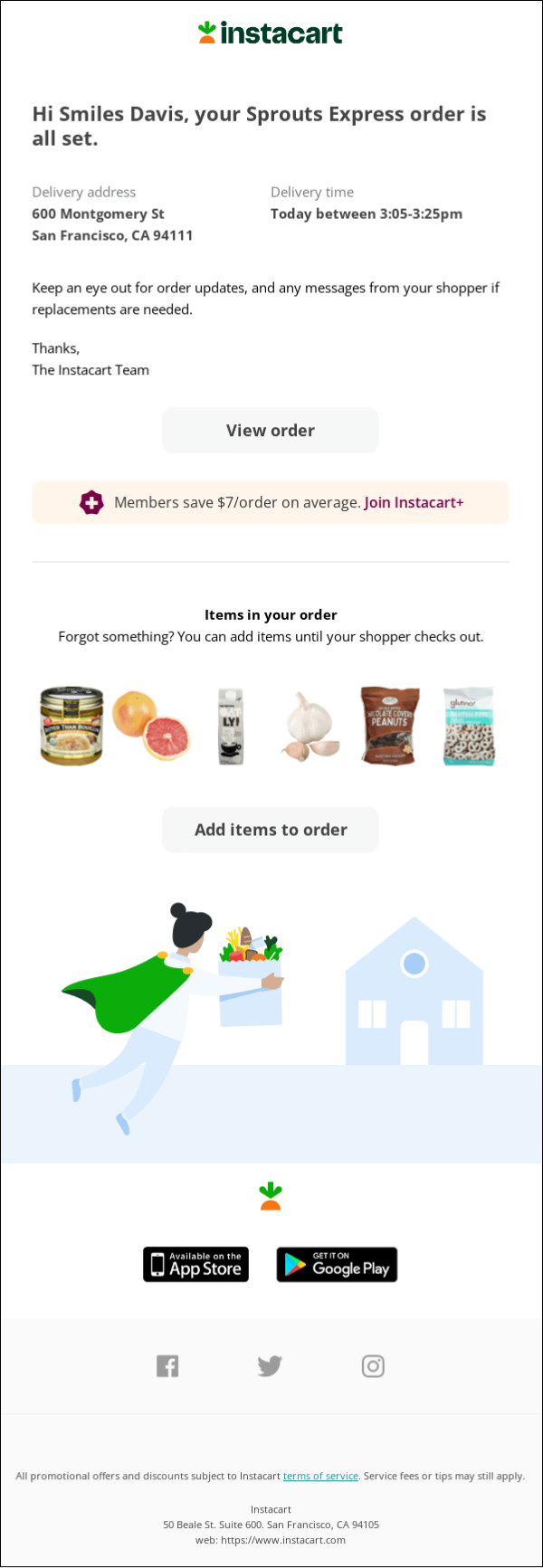 instacart email