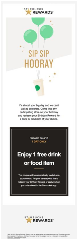 starbucks reward email