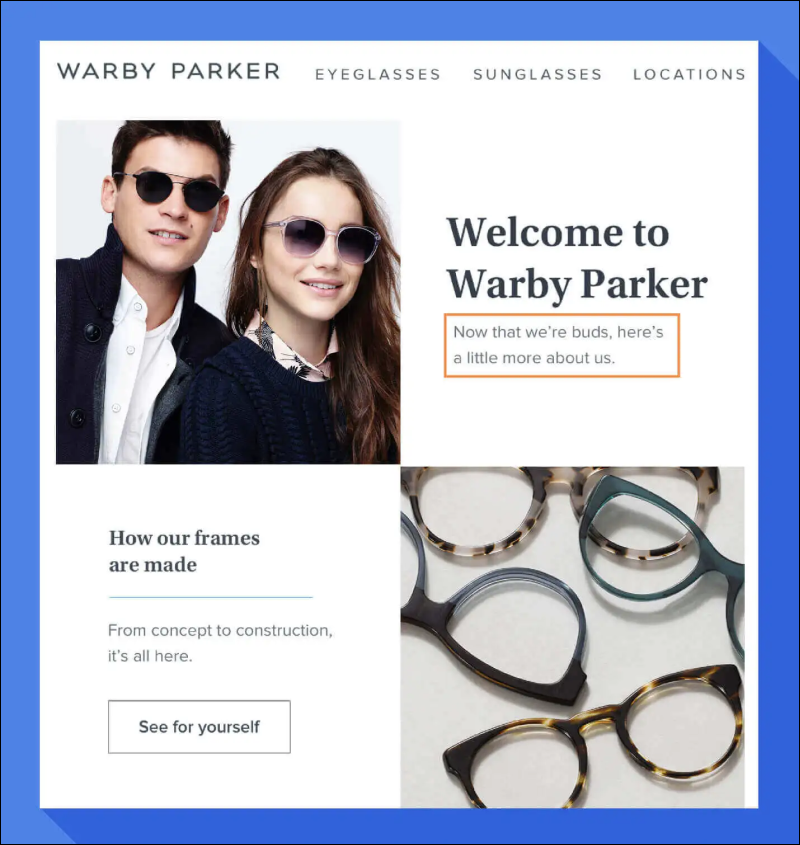 Warby Parker email