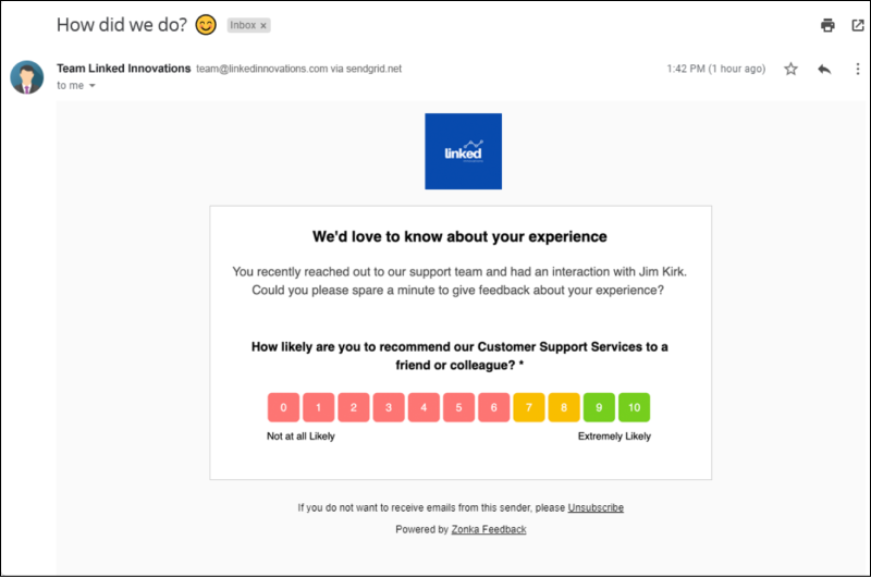 how to conduct email survey for NPS
