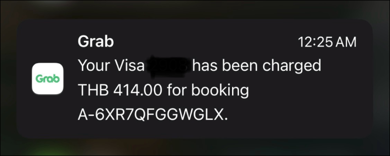 transaction push notification from grab