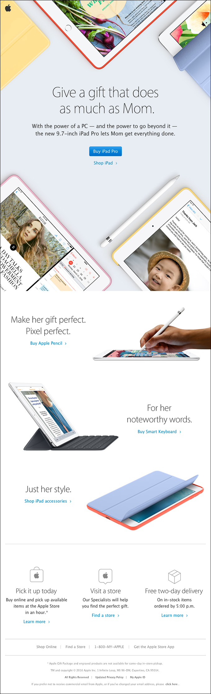 Apple's email template to drive engagement