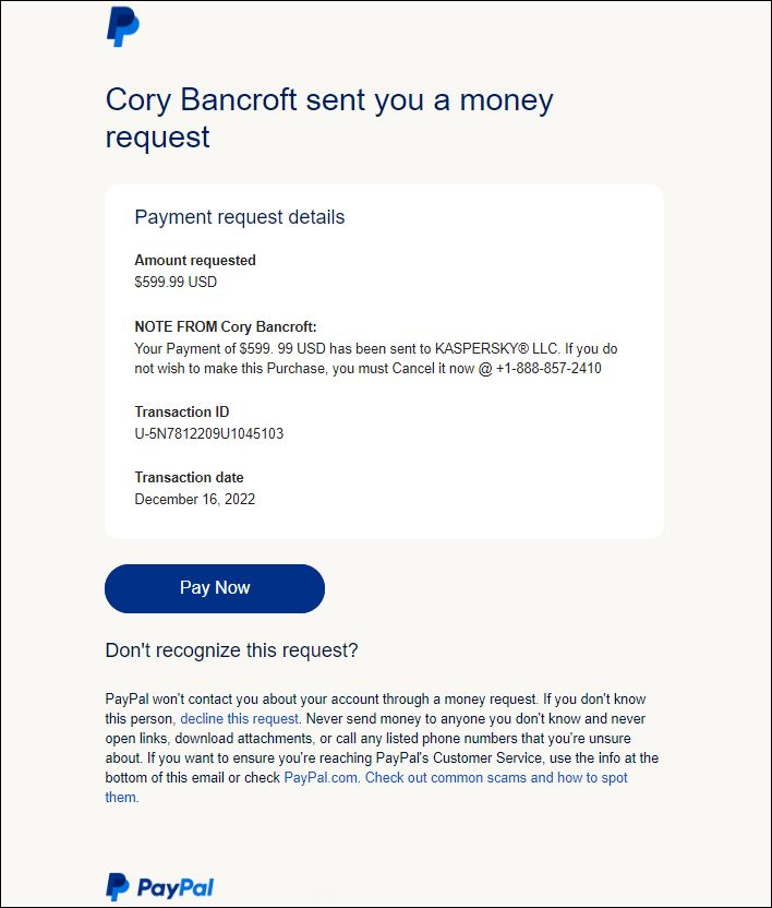 Transactional emails from Paypal