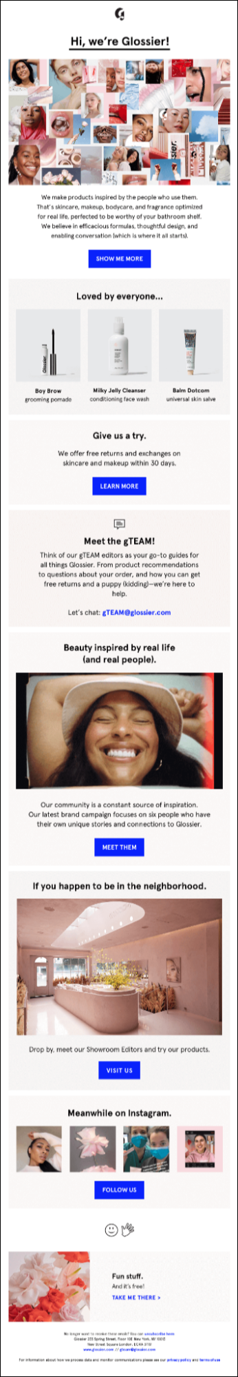 Email from Glossier