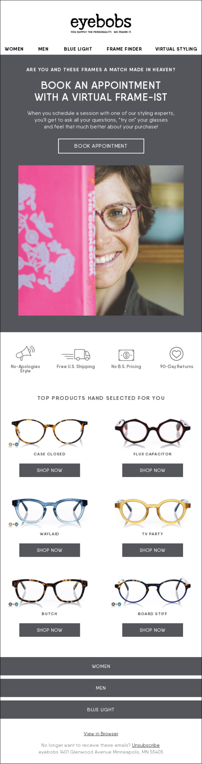 Eyebob Appointment Email