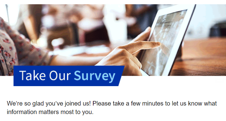 survey example in email from University of California,