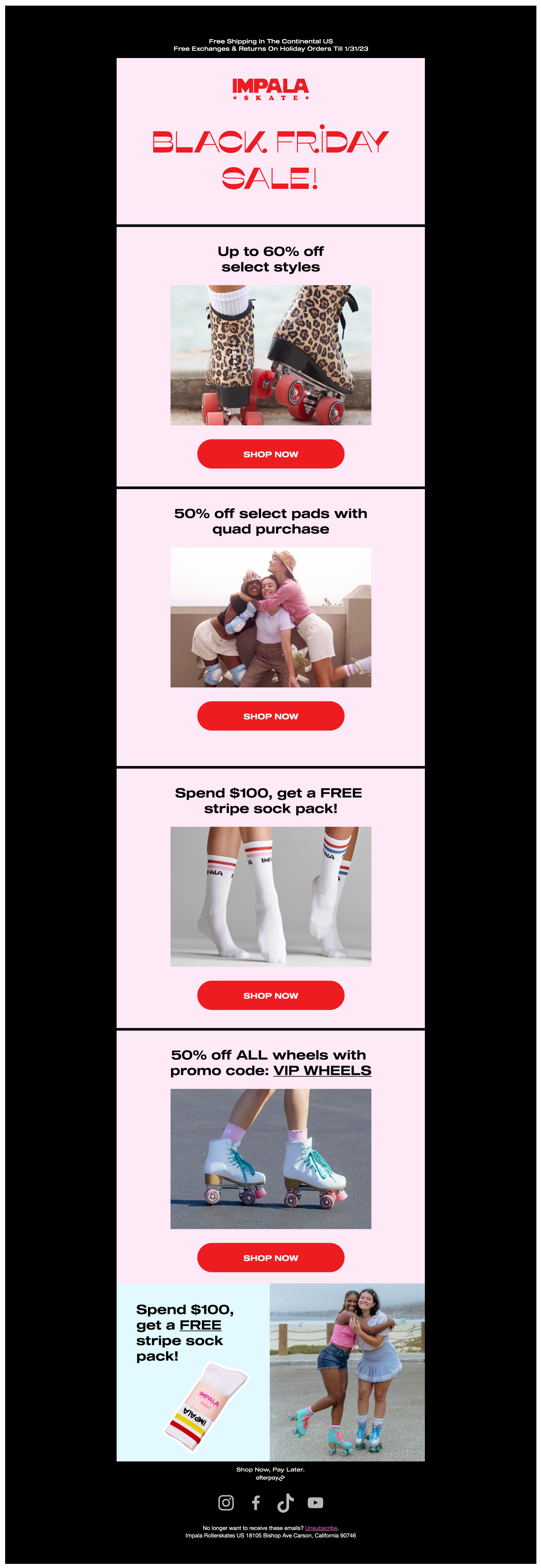 Impala skate's Black Friday Reminder email
