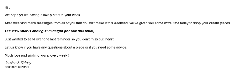 Kimai email