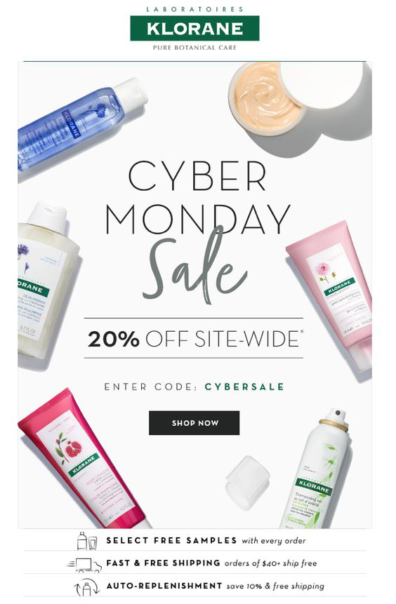 cyber monday sale by Klorane