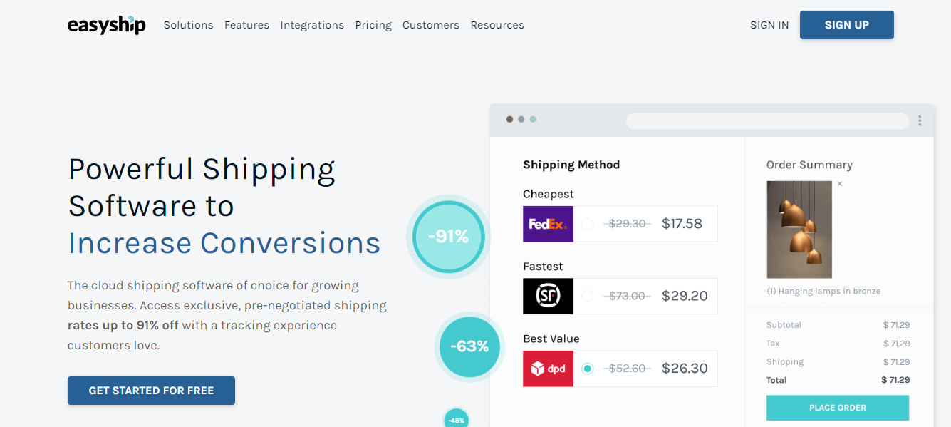 Easyship a shipping software for ecommerce businesses