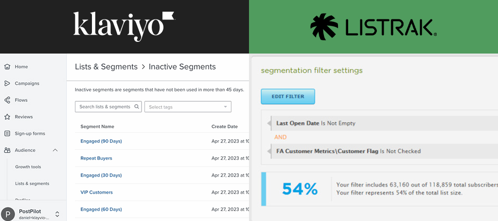 Klaviyo vs Listrak customer segmentation